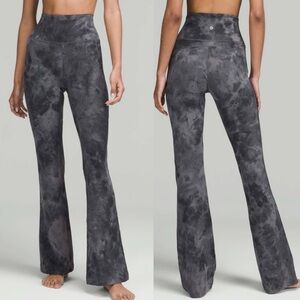 Lululemon Groove Super-High-Rise Flared Pant Nulu Sz 8 Diamond Dye Grey Athletic